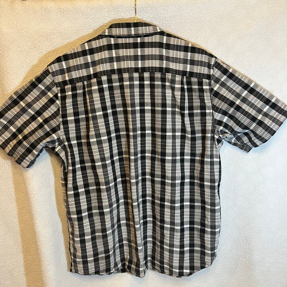 CARHARTT men’s large relaxed fit short sleeves black/white plaid button down - Picture 5 of 7